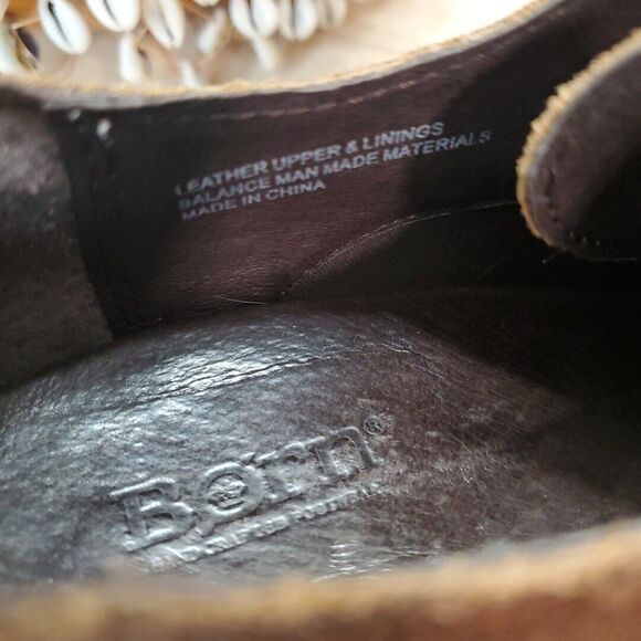 Born Women's 10M Jolene Boot Block Heel Oxford Brown Leather Shootie Lace Up - Picture 11 of 13